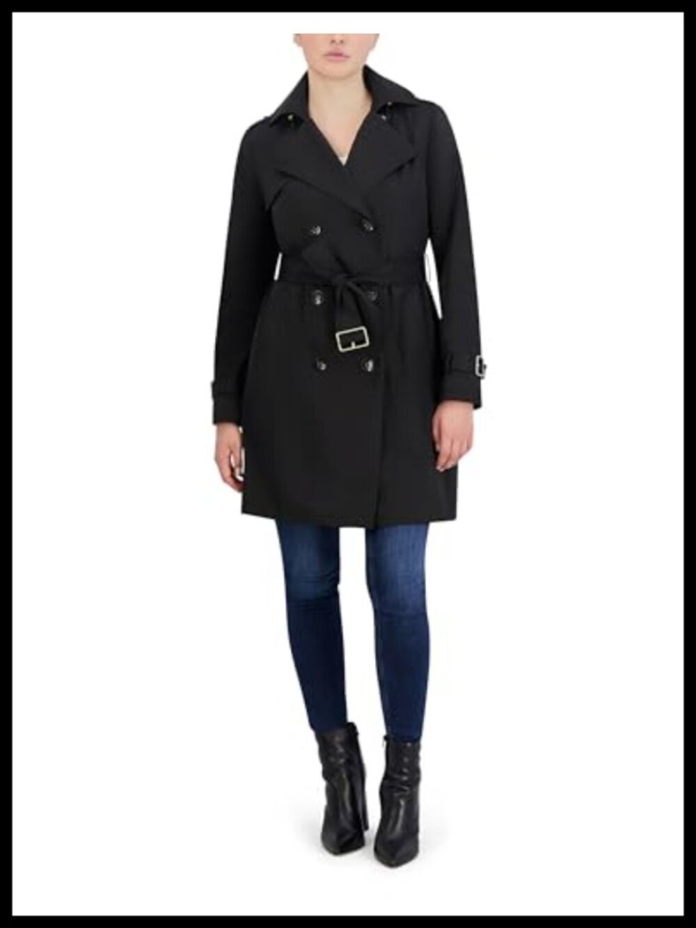 Double Breasted Trench Coat Long Sleeve Classic Professional